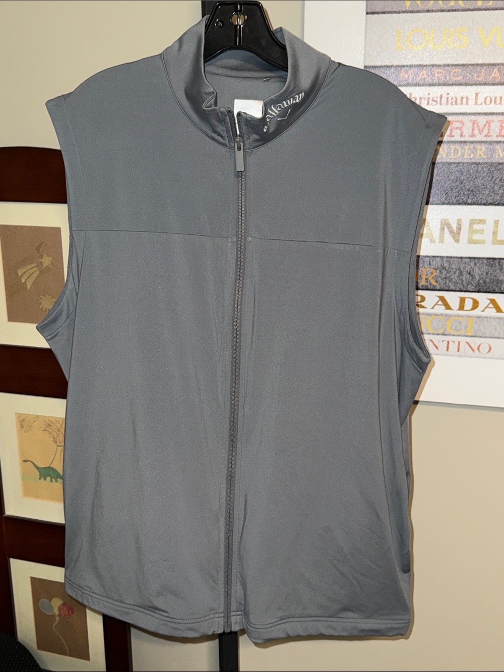 Callaway Gray Full-Zip Sleeveless Golf Vest